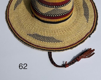 Ghana Bolga Hat, Woven Straw,Summer Beach,Cowboy Farm Style,Ghanaiancraft,Ecofriendlyfashion