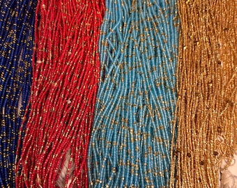Wholesale price, waist beads  Handmade African Belly Beads, Tie On (Up to 50 inches)