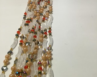 Multicolor Beaded Waist Chain, Tie-On Body Beads Made in Ghana