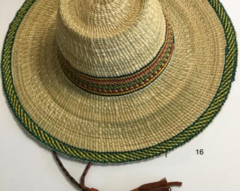 Ghana Woven Bolga Hat, African Straw Summer Beach Sun Hat