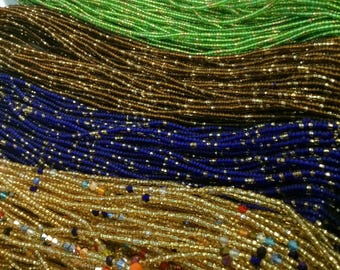 Multicolor African Waist Beads, Tie-On Belly Beads, Handmade in Ghana