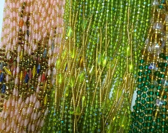 Multicolor Tie-On Waist Beads – African Beaded Belly Jewelry (Up to 48 inches)
