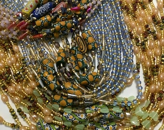 Ghanaian Multicolor Waist Beads – Tie-On African Belly Beads