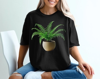 Camiseta con estampado de helecho, camiseta para amantes de las plantas y la botánica