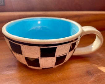 Checkered Round Espresso Mug