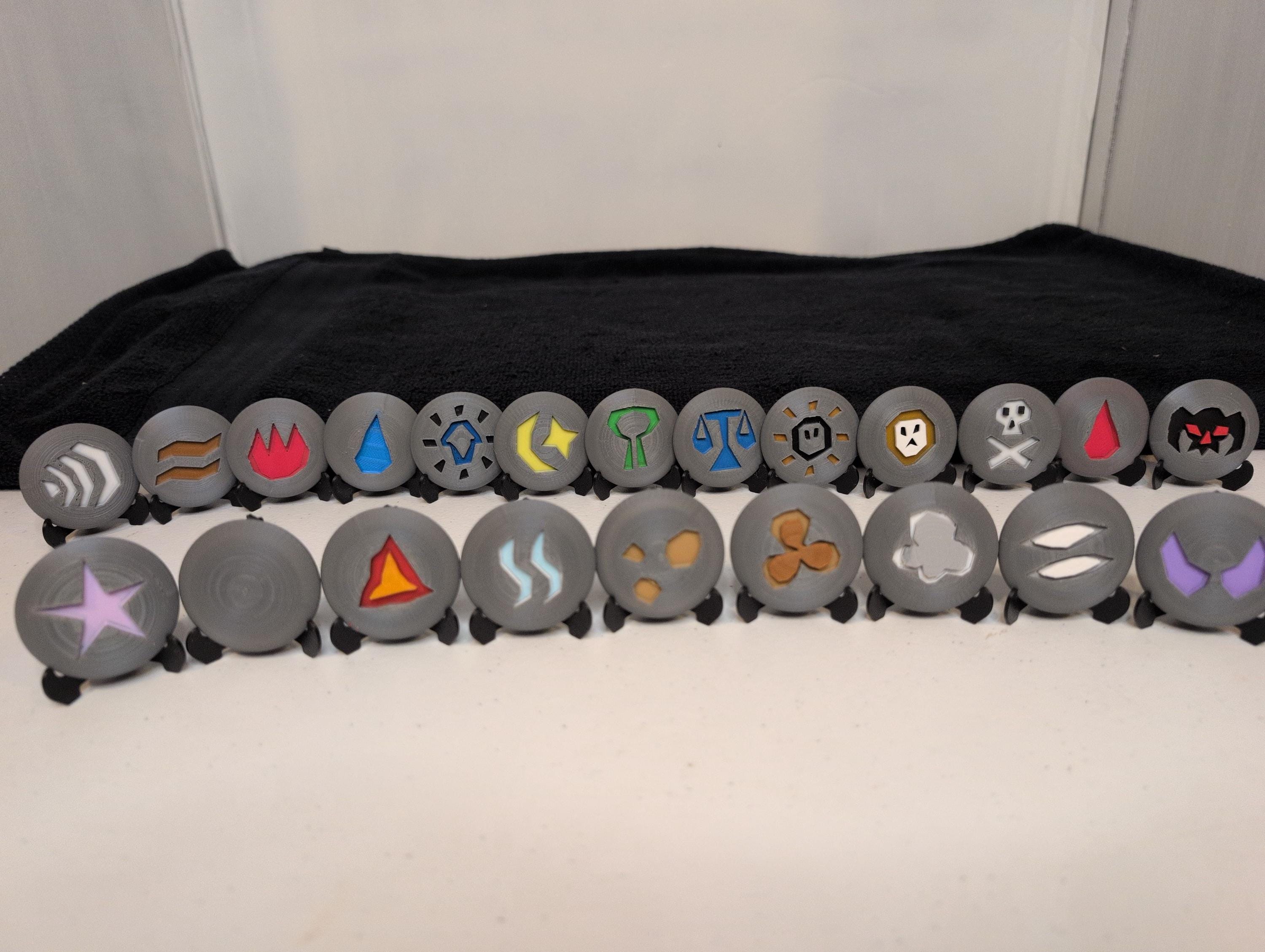 Runescap Runes Old School Runescape Runes Set – 3D Printed & Hand Painted Spell ...