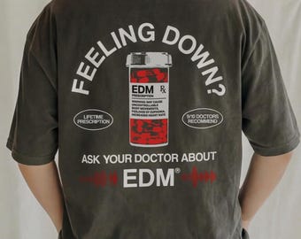 Camiseta EDM Comfort Colors®, divertida camiseta rave, camiseta con gráficos musicales, camiseta EDM para festivales, camiseta estética de moda