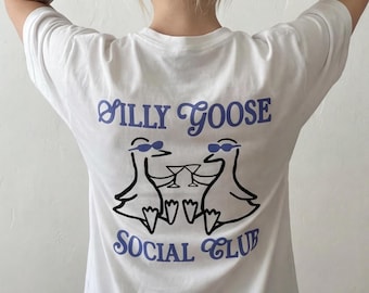 Comfort Colors® Silly Goose Social Club Shirt, Funny Goose Shirt, Social Club Graphic Tee, Cute Animal Shirt, Trendy Aesthetic Shirt