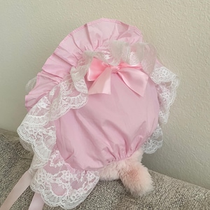 Princess Bonnet | Soft Ruffle Lace Baby Cap for Littles, ABDL & Sissy Dress-Up