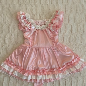 Sissy Training Dress – Shiny Pink Ruffles for Spoiled Little Princesses