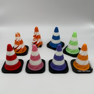 Impossible Traffic Cone Fidget / Multiple Colors Available / Custom Text Available