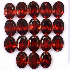Natural Red Garnet Oval Faceted Cut Calibrated Loose Certified Gemstone Untreated Lot Ready For Jewelry Setting