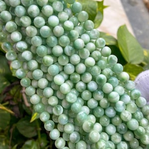 Genuine Angelite Gemstone Round Smooth Beads | Size Available 4mm 6mm 8mm 10mm | Sold by Strand 15.5&quot; | For Making Jewelry