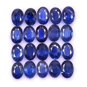 Natural Blue Sapphire Oval Faceted Cut Calibrated Loose Certified Gemstone Untreated Lot Ready For Jewelry Setting