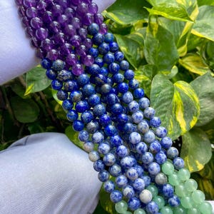 AAA Natural Genuine Chakra Gemstone Round Smooth Beads | Size Available 4mm 6mm 8mm 10mm | Sold by Strand 15.5&quot; | For Making Jewelry