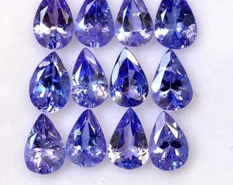 Natural Tanzanite Gemstone: Pear Faceted Cut, Loose Stone Lot