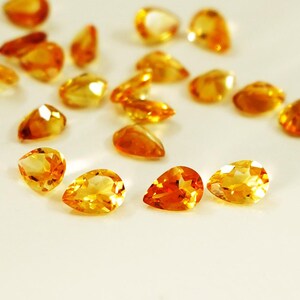 Natural Citrine Pear Faceted Cut Calibrated Loose Certified Gemstone Untreated Lot Ready For Jewelry Setting