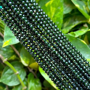 Genuine Green Sandstone Gemstone Round Micro Faceted Beads | Size Available 2mm 3mm 4mm | Sold by Strand 15.5&quot; | For Making Jewelry