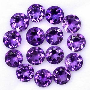 Natural Amethyst Round Faceted Cut Calibrated Loose Certified Gemstone Untreated Lot Ready For Jewelry Setting