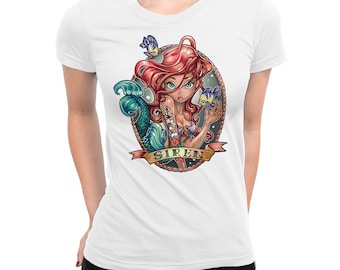 Camiseta de La Sirenita Ariel, tallas para hombre y mujer (DIS-981175)