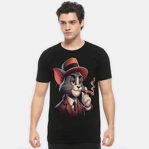 Camiseta del detective Tom y Jerry, tallas para hombre y mujer (MUL-452001)