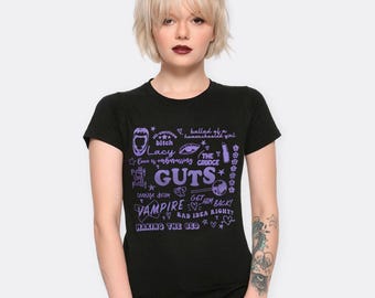 Olivia Rodrigo Guts Songs T-Shirt, Men's Women's Sizes (LVR-76464)