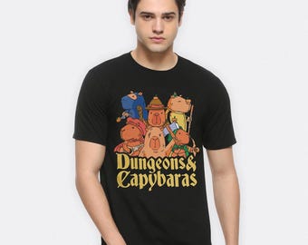 Dungeons and Capybara Funny T-Shirt, Dungeons and Dragons DnD Shirt, Men's Women's Sizes (CPB-452287)