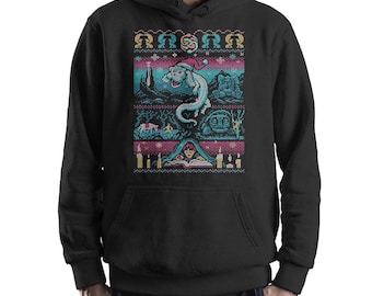 Sudadera navideña con capucha y sudadera Falkor de La Historia Interminable, ideal como regalo de Navidad, tallas unisex