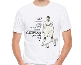 Cristiano Ronaldo fotbolls-T-shirt, herr- och damstorlekar