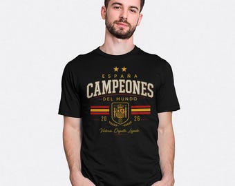 Espana Campeones Del Mundo 2026 T-Shirt, Spain World Champion, Men's and Women's Sizes (FOT-493126)