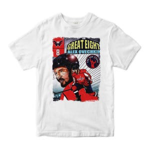 T-shirt The Great Eight d'Alex Ovechkin, tailles homme et femme (VCH-18782)