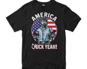 Chuck Norris America Chuck Yeah T-Shirt, Men's Women's Sizes (CHN-302590)