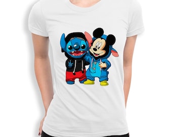 Mickey Mouse and Stitch Friends Funny T-Shirt, Men's and Women's Sizes