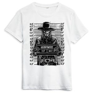 V for Vendetta Mugshot T-Shirt, Men&#39;s Women&#39;s Sizes (VEN-449901)
