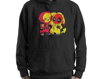 Deadpool with Pika Best Friends Funny Hoodie and Sweatshirt, Unisex Sizes