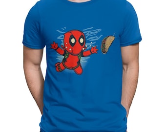 Deadpool with Taco Funny T-Shirt, Men's Women's Sizes