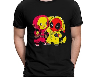 Deadpool with Pika Funny T-Shirt, Men&#39;s Women&#39;s Sizes