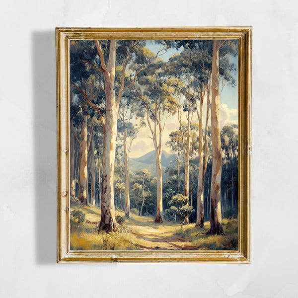 Australian Gum Tree Bush Wall Art | Eucalyptus Trees | Australian Bush Landscape | Digital Download