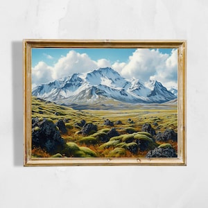 Iceland Lava Field Printable Wall Art | Volcano Landscape | Iceland Travel Art | Digital Download