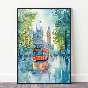 London Watercolor Art Print, London Wall Art, London Travel Poster, England Art Print, Travel Poster, Travel Gift