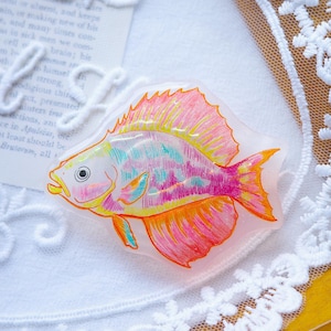 Fish Phone Grip, Ocean Kindle Grip, Beach Kindle Stand, Marine Phone Stand, Phone Charm Gift, Phone Accessory Gift, Birthday Gift