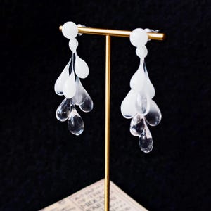 Resin Raindrop Earrings, Rain Fall Earrings, Handmade Dewdrop Earrings, Dew Rain Earrings, Birthday Earring Gift for her, Wedding Gift