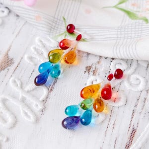 Rainbow Resin Teardrop Earrings, Pride Jewelry Gift