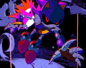 Sonic Art Print Metal Sonic