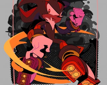 Sonic Art Print Shadow