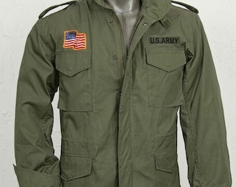 Chaqueta de campo M-65 vintage – Abrigo de combate del ejército estadounidense color verde oliva, parka táctica retro