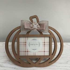 Wooden Pumpkin Photo Frame