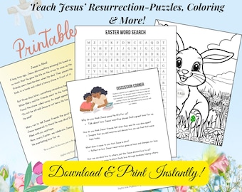 Christian Easter Activity Pack | Printable Bible Games, Coloring (PDF Download)