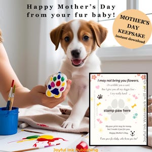 Hundemama Muttertag Pfotenabdruck Andenken I Druckbares Gedicht Geschenk vom Pup I Sofortiger Download I DIY Hundekarte I Fellbaby Geschenk für Haustier Mamis