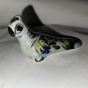 Vintage Ceramic Hand Painted Mexican Folk Art Pottery Bird Figurine — Made in Mexico
